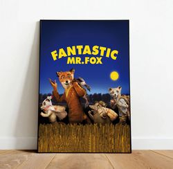 Fantastic MrFox Poster, Canvas Wall Art, Rolled Canvas Print, Canvas Wall Print, Movie Poster