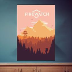 Firewatch Landscape Poster, Canvas Wall Art, Rolled Canvas Print, Canvas Wall Print, Game Poster-2