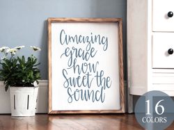 Amazing Grace How Sweet The Sound, Religious Sign, Christian Gift, Hymn Gift, Faithful Sign, Christian Hymn, Jesus Sign,