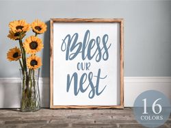 Bless Our Nest, Cute Farmhouse Quote, Farmhouse Living Room, Country Signs, Rustic Wall Decor, Bless Our Nest Sign, Farm