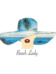 beach lady ocean hat design