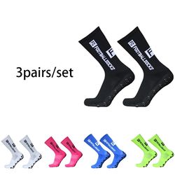 3 pairs New Style FS Football Socks Round Silicone Suction Cup Grip Anti Slip Soccer Socks Sports Men Women Baseball Rug