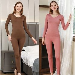 Warm Thermal Underwear Sexy Ladies Intimates Long Johns Women Shaped Sets Female Middle Collar Thermal Shaping Clothes