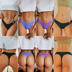 3PCS/Set Cotton V-Waist G-String Women Panties Comfort Underwear Sexy T-Back Thongs For Female Intimates Lingerie Cheeky