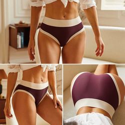 2PCS/Set Seamless Panties for Women Breathable Briefs High Waist Sexy Underwear Solid Silk Panties Female One-Piece Ling