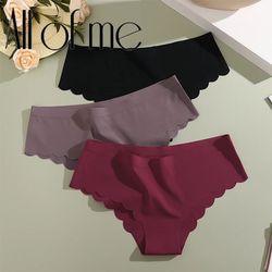 Invisible Ice Silk Panties Women Seamless Briefs Female Underpants Ultra-thin Underwear Mid Rise Solid Comfortable Linge