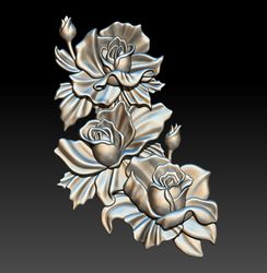 3D STL Model file Panel Rose buds for CNC Router Engraver Carving 3D Printing