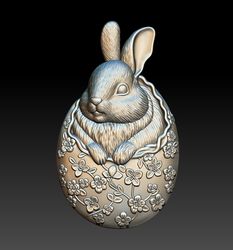 3D Model STL file Bas-relief Easter Bunny for CNC Router Engraver Carving 3D Printing