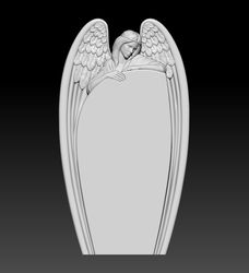 3D Model STL file Tombstone Mourning Angel for CNC Router