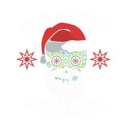 Feliz Navidad Bitchachos Merry Spanish Christmas Mexican Sugar Skull in Santas Hat 1