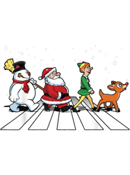 Funny Santa Snowman Elf Reindeer Christmas Abbey Road Men