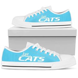 love cats blue women's low top shoe , canvas shoes