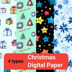Christmas digital paper, Santa Claus pattern, seamless printable texture, instant download