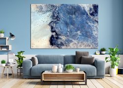 Abstract Marble wall art Blue Abstract art print Teal wall art Abstract Ocean Wave Large canvas art Marble wall decor Li