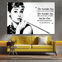 Audrey Hepburn for Beautiful Eyes, Audrey Hepburn Wall Art, Audrey Hepburn Print, Audrey Hepburn Poster, Ready To Hang C