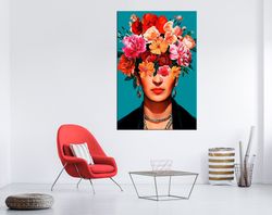 Frida Kahlo Photo, Frida Kahlo Poster, Frida Kahlo Canvas Art, Frida Kahlo Velvet Dress, Frida Kahlo Painting, Ready To