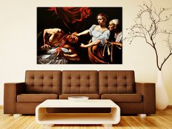 Judith Beheading Holofernes canvas wall art Caravaggio print Reproduction Famous art prints Living room wall art-1