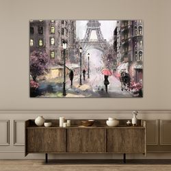 Paris Oil Painting Canvas Art, Paris Print, Paris Wall Art, Paris Canvas Wall Art, Paris Painting, Eiffel Tower Wall Art