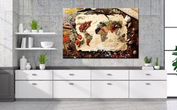 Spices wall art canvas Kitchen wall decor Herbs and Spices print Extra Large wall art Food art prints Cooking gift