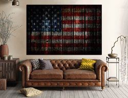 United States Flag canvas wall art American Flag art prints Retro Style Usa flag canvas American Flag canvas painting Li