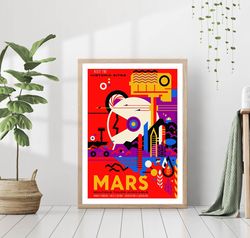 NASA Kepler 186f Planet Poster Retro Vintage Art Canvas Print Frame Science Astronomy Gift Spacecraft Observatory Space