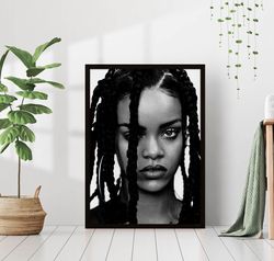 Rihanna Poster, Singer Wall Art, Rolled Canvas Print, Canvas Wall Print, Musical Poster