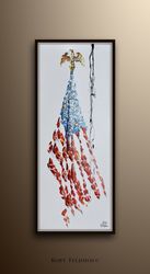 American Flag 55 USA flag, United states flag  america, original oil painting on canvas, handmade by Koby Feldmos