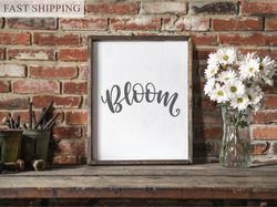 Bloom Sign, Bloom Quote, Spring Decor, Sunflower Sign, Farmhouse Sunflower, Country Decor, Sunflower Watercolor, Inspira