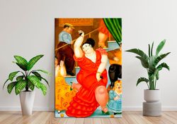 Fernando Botero dancing woman canvas print Botero wall art Reproduction print Contemporary art Living room decor Extra l