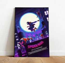 Spider-Man Into the Spider Verse Poster, Canvas Wall Art, Rolled Canvas Print, Canvas Wall Print, Movie Poster