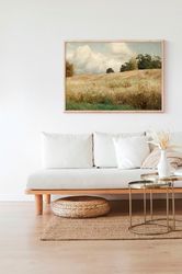 Summer Wildflower Meadow Autumn Field Landscape Canvas Print Poster Frame Painting Wall Art Room Farmhouse Country Decor