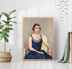 Victorian Woman Portrait Playing Piano Vintage Canvas Print Poster Frame Oil Painting Retro Aesthetic Muted Neutral Mood