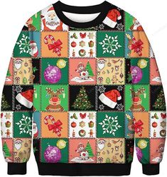 Unisex Animal Print Christmas Xmas Pullover Sweatshirt