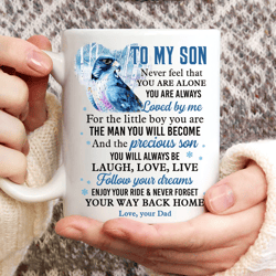 Gift for Son- Dad to son, Eagle watercolor, To my Son mug- Never forget your way back home, Gif Mug