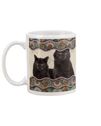 Gift Cute Black Cat Boho Pattern Mug 11Oz