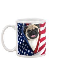 gift pug opened american flag mug 11oz