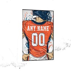 Custom Name and Number Canvas Wall Art Home Decor Framed Poster Man Cave Gift