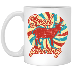 Mug 11oz Gift, Love Retro Goat, Farmer Gift, Goat Lover Gift White Mug