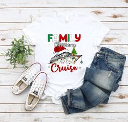 Family Christmas Cruise Red Santa Hat Shirt, Squad  Funny Christmas  Tshirt, Retro Tree christmas family Vacation Shirt,