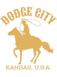 VintageStyle Dodge City Kansas U.S.A.GoldCowboyWesternWild West