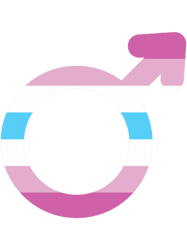 Cute Aesthetic Femboy Male Gender Symbol with Femboy Striped Flag