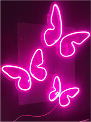 Neon Pink Butterflies