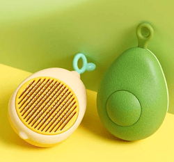 Lemon-shaped brush for combing dog and cat hair