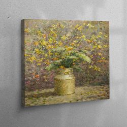 3d canvas, 3d wall art, wall art, vintage floral canvas print, floral canvas gift, oil painting flowers canvas print,