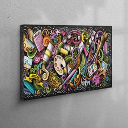 3D Canvas, 3D Wall Art, Wall Decor, Paint Art, Artistic 3D Canvas, Painter Poster, Colorful Art Canvas, Hobby Room Canva