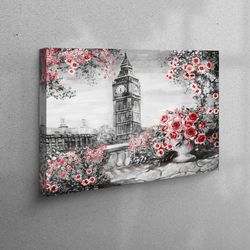 3d canvas, large wall art, canvas art, city wall art, cityscape canvas gift, floral canvas poster, abstract landscape 3d