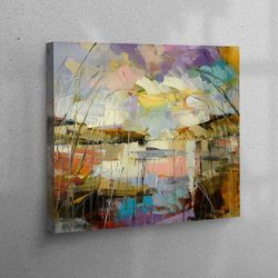 3D Canvas, Living Room Wall Art, Wall Art Canvas, Abstract Landscape Printing, Landscape Art, Abstract Canvas Poster,