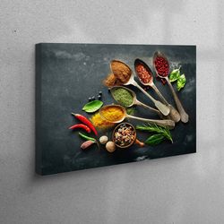 Canvas Home Decor, Canvas Art, Wall Art Canvas, Spices, Modern Wall Art, Indian Spices Poster, Abstract Art Canvas, Spic