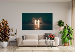 Alexander Milov Inner Child Glowing Print, Inner Child Sculpture,Burning Man Sculpture,Two People Turning, Modern Wall A