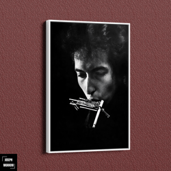 Bob Dylan's Harmonica And Cigarette Photo Canvas Print, Bob Dylan Black And White Canvas Wall Art